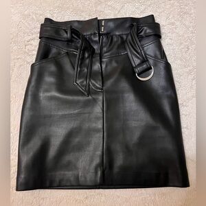 Black leather skirt
